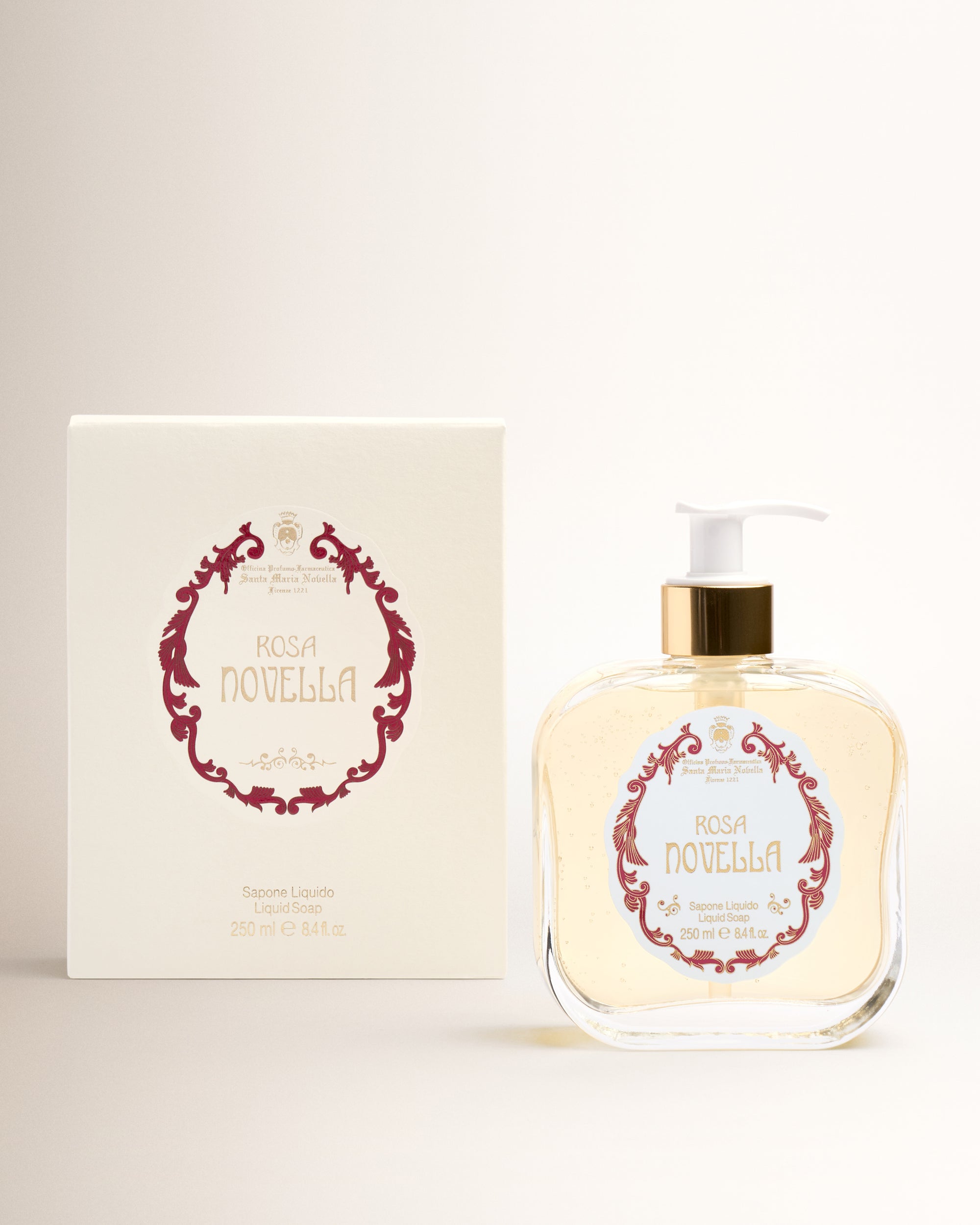 Sapone Liquido Rosa Novella in Vetro