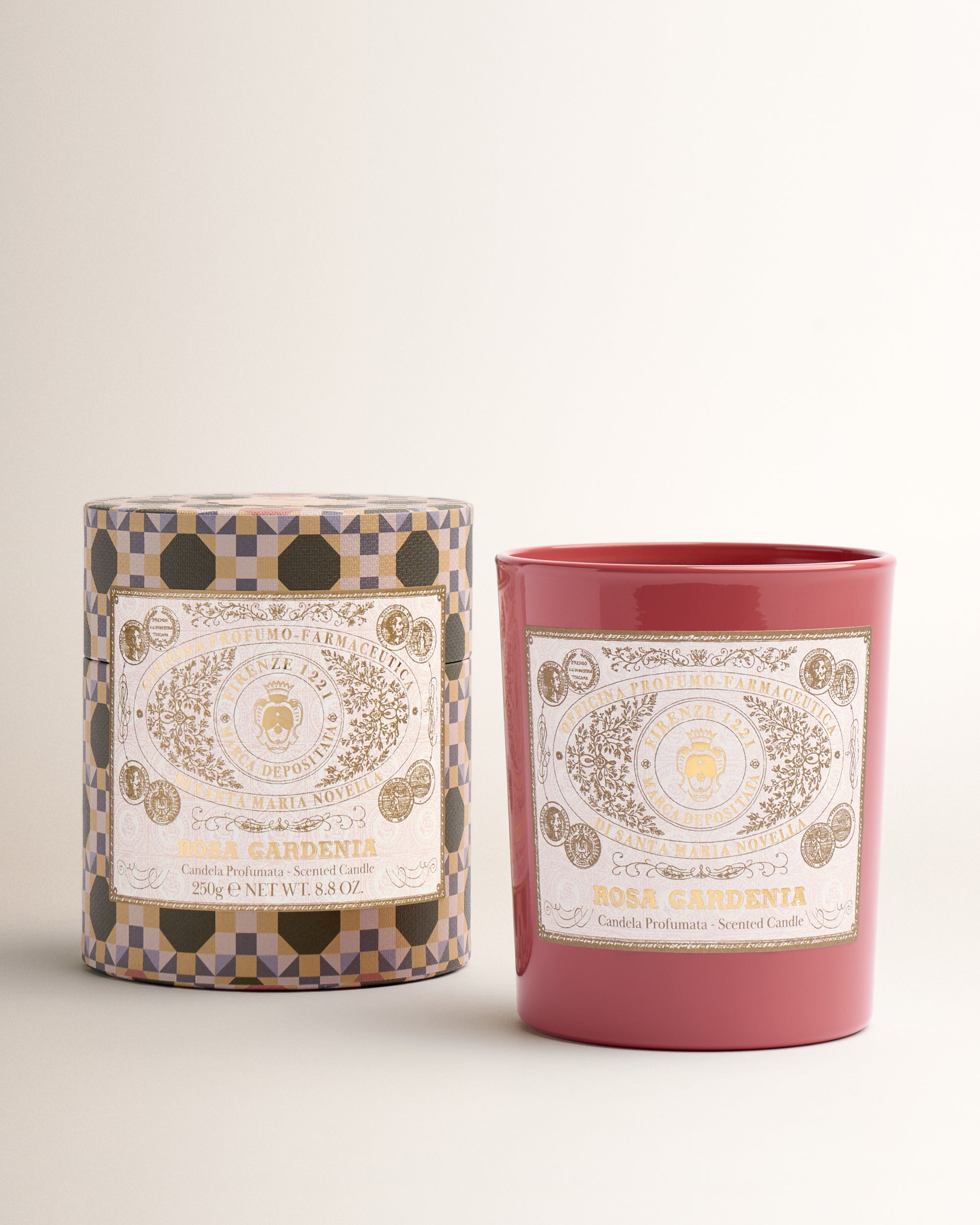 Kerze Rosa Gardenia im Glas