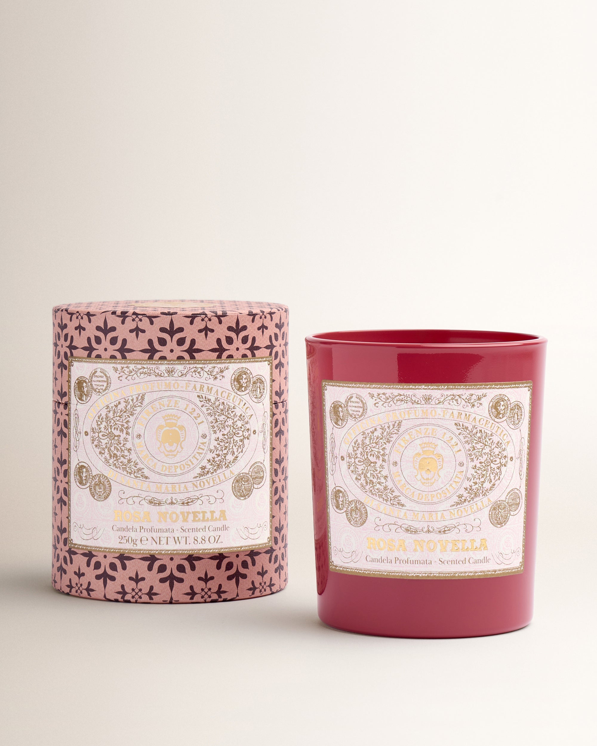 Rosa Novella Glass Candle