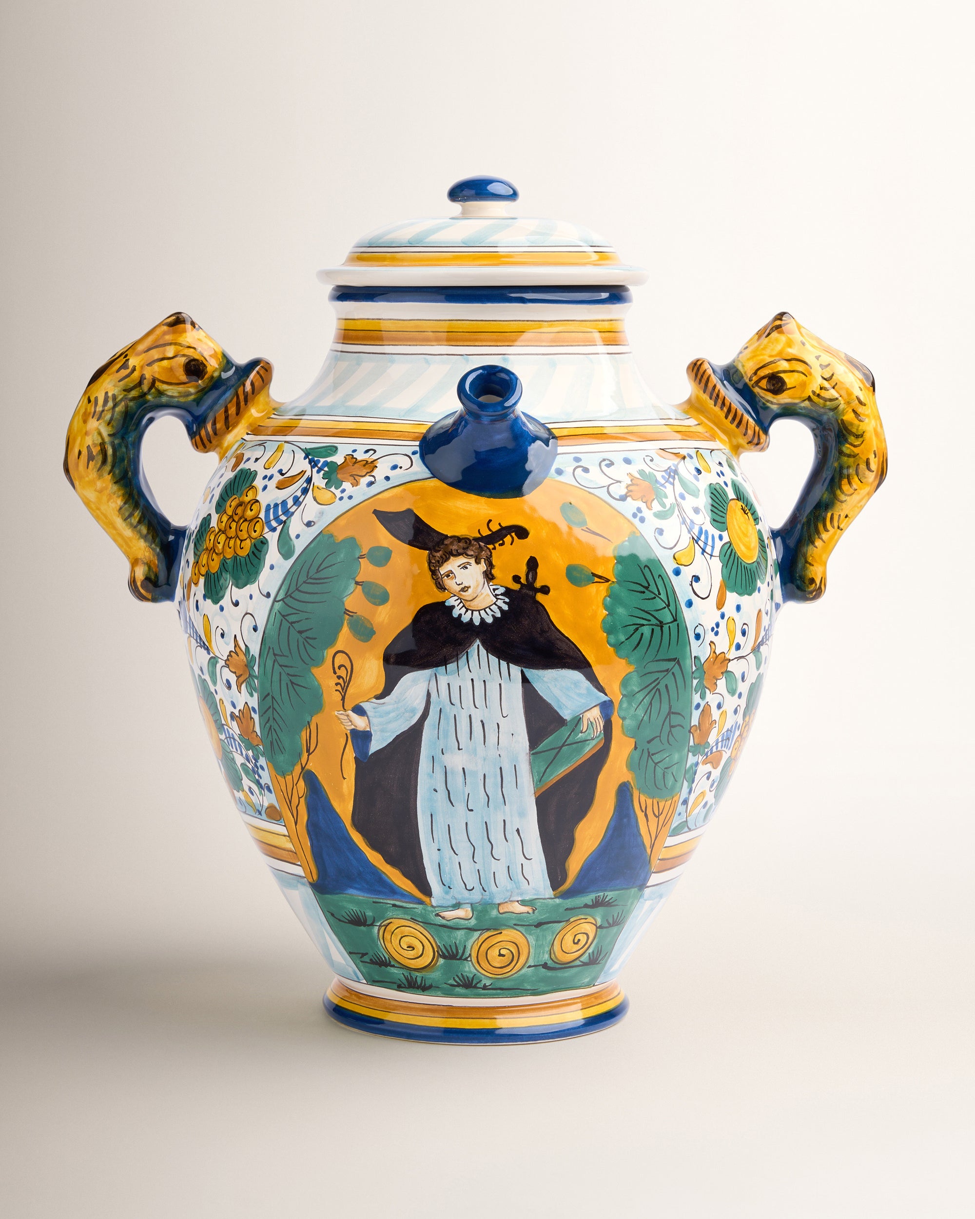 Keramik-Apothekervase mit Hl. Petrus Märtyrer