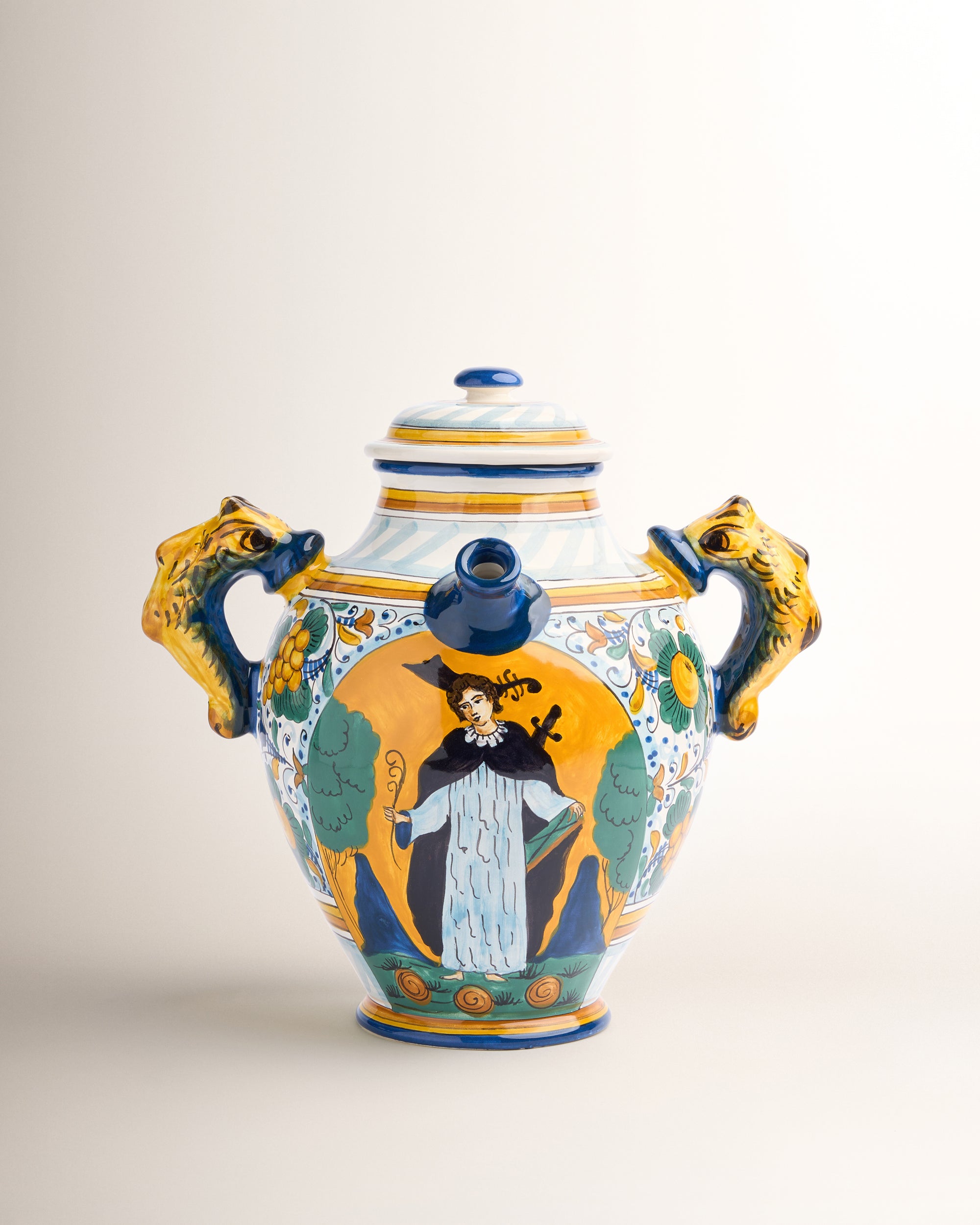 Keramik-Apothekervase mit Hl. Petrus Märtyrer